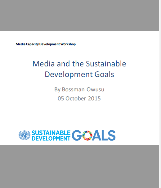 Media and the Sustainable Development Goals - Training